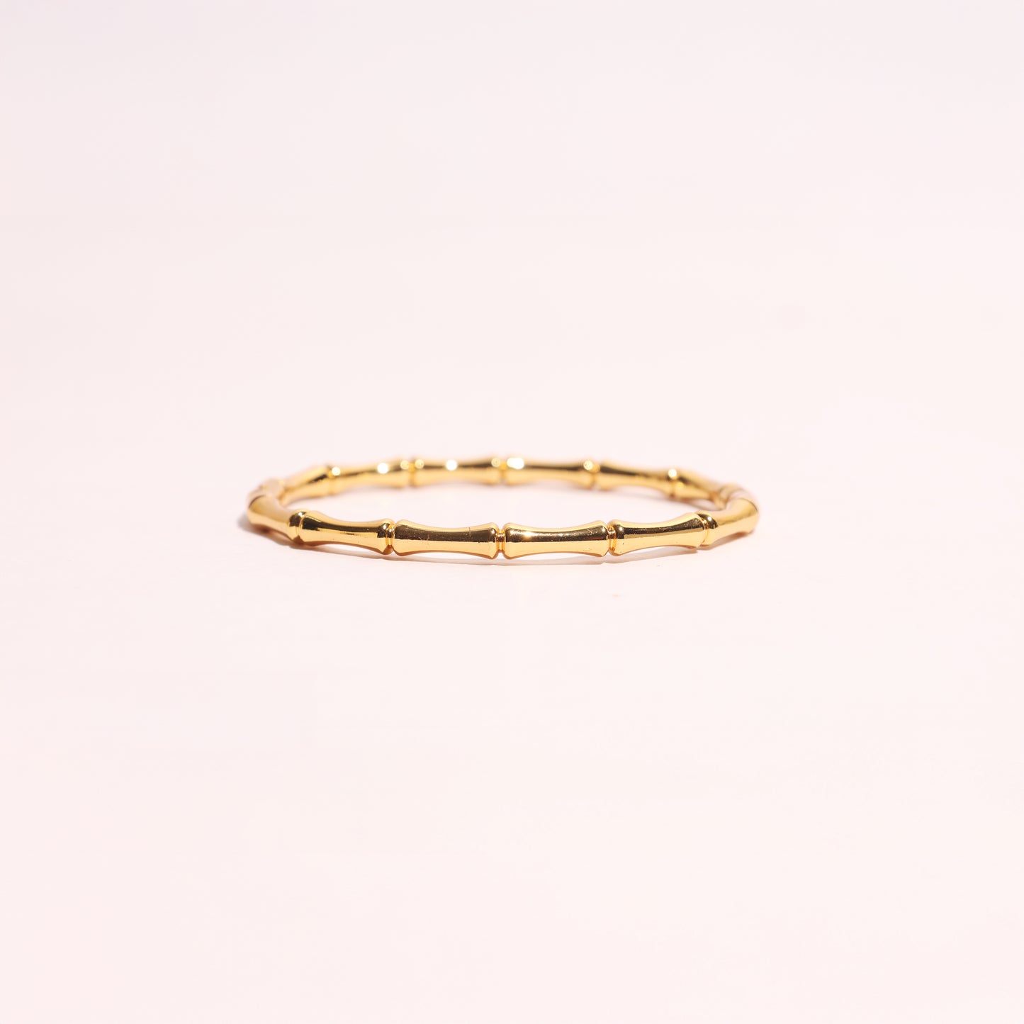 Golden Bamboo Luxe Bangle Bracelet - Anti-tarnish, Gold finish