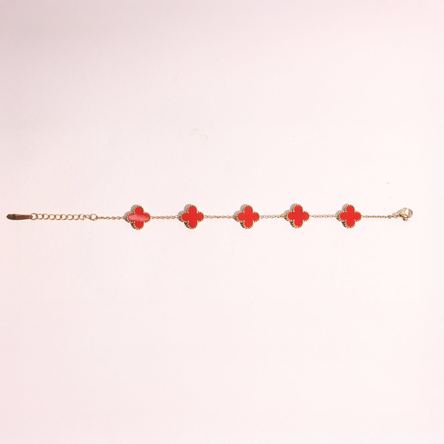 Crimson Clover Charm bracelet