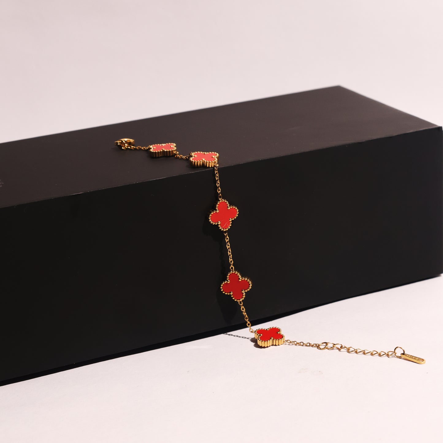 Crimson Clover Charm bracelet