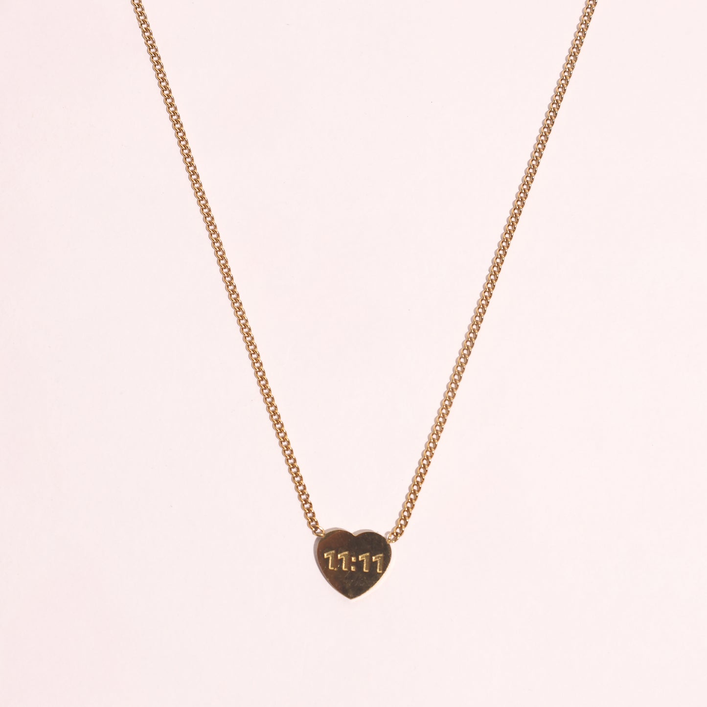 Golden 11:11 Heart Necklace