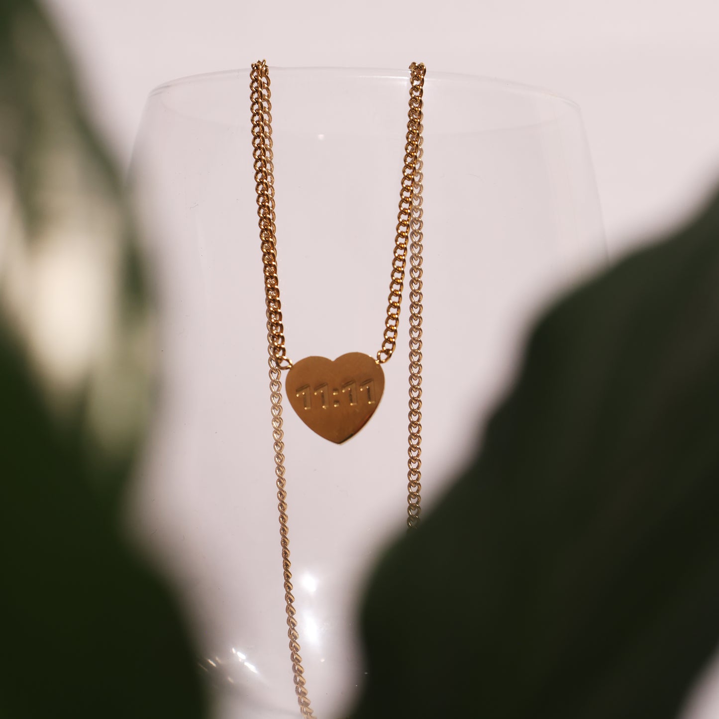 Golden 11:11 Heart Necklace