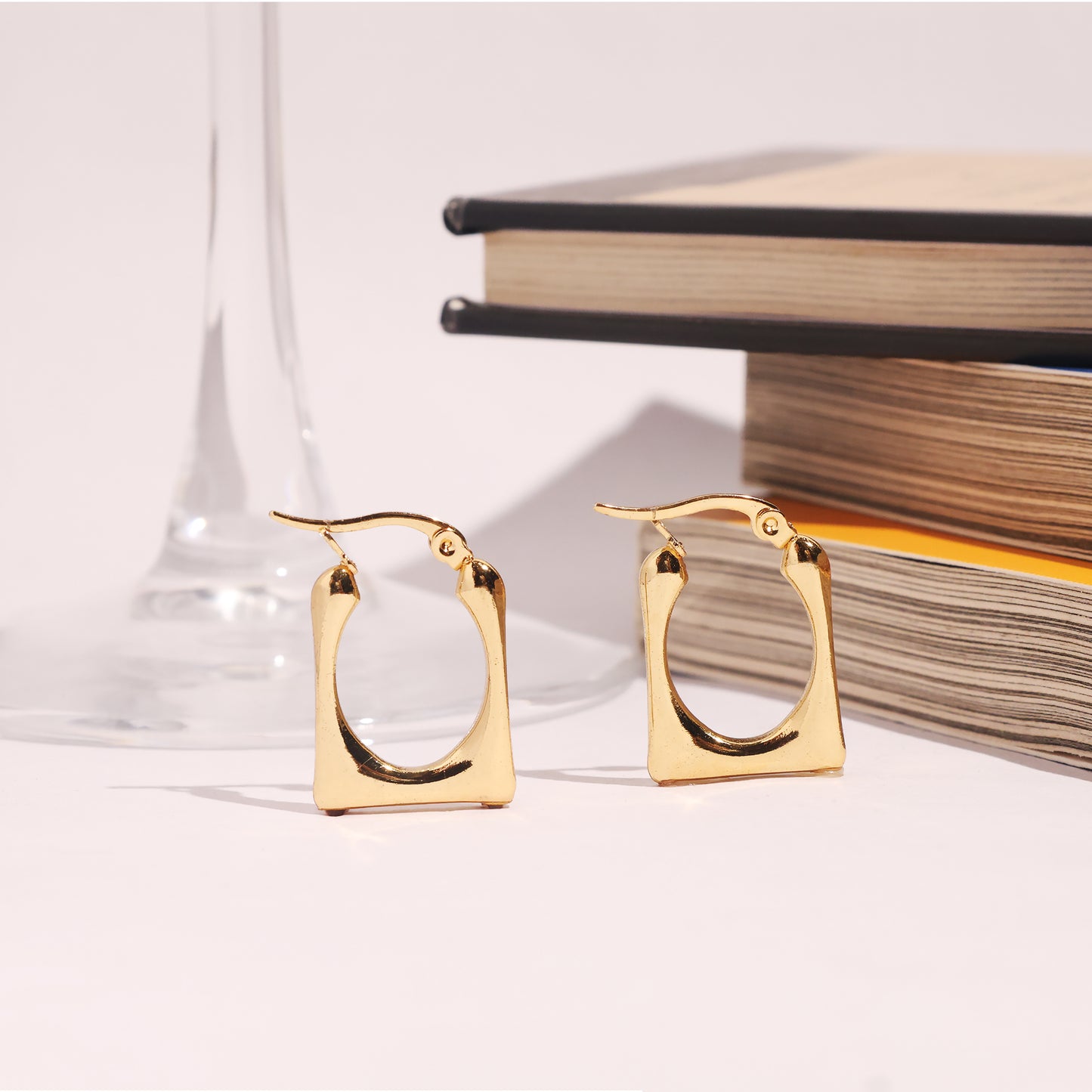 Golden Curve Statement Earrings