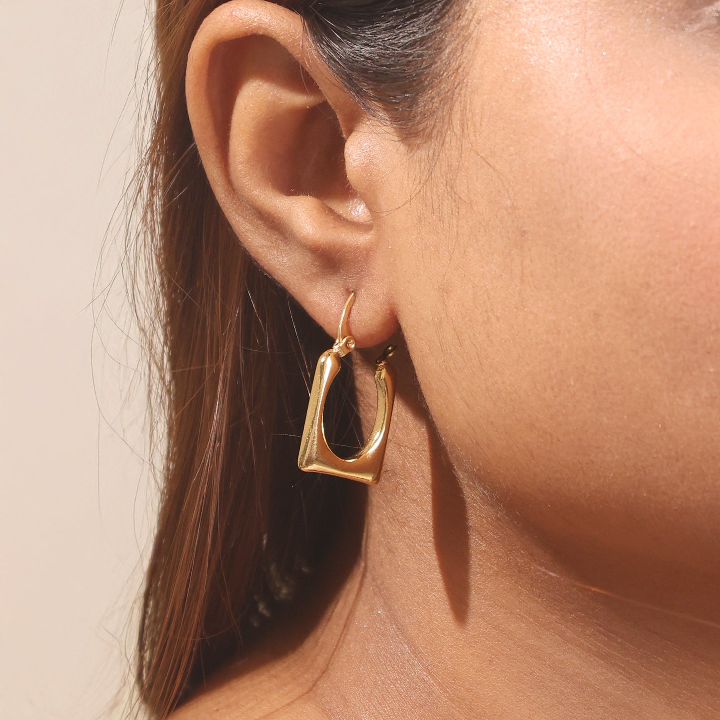 Golden Curve Statement Earrings