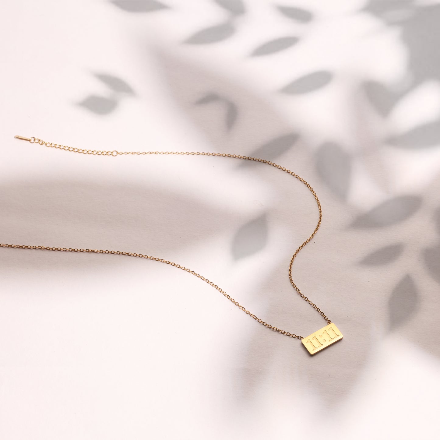 Golden 11:11 Rectangle Pendant Necklace