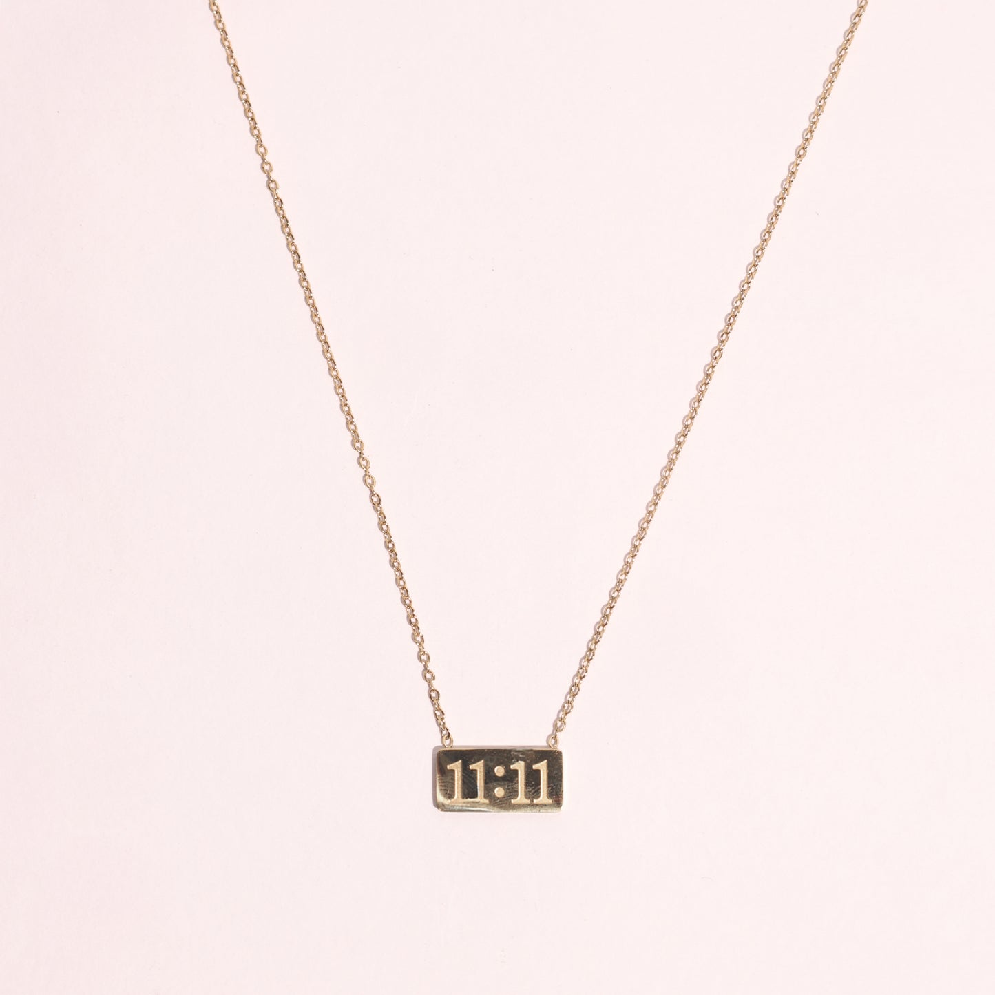 Golden 11:11 Rectangle Pendant Necklace