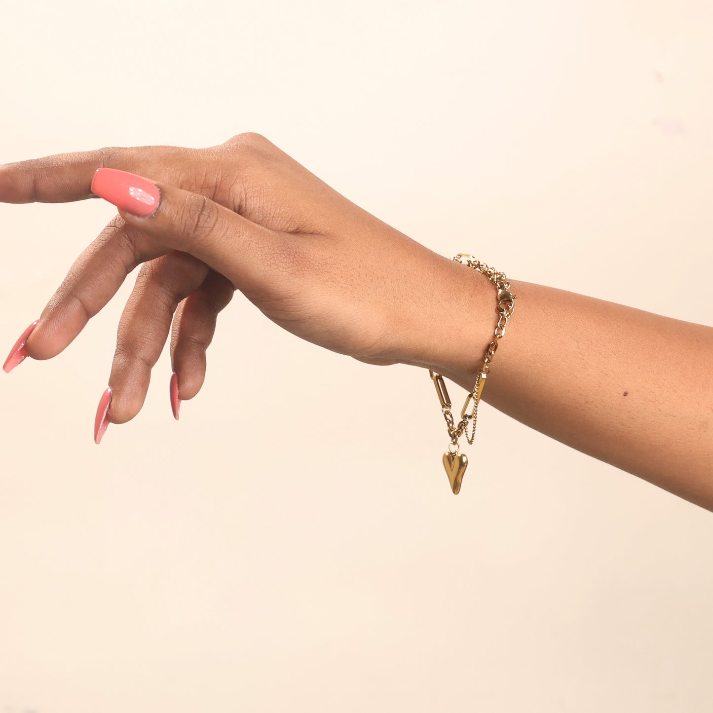 Golden Heart Drape Bracelet