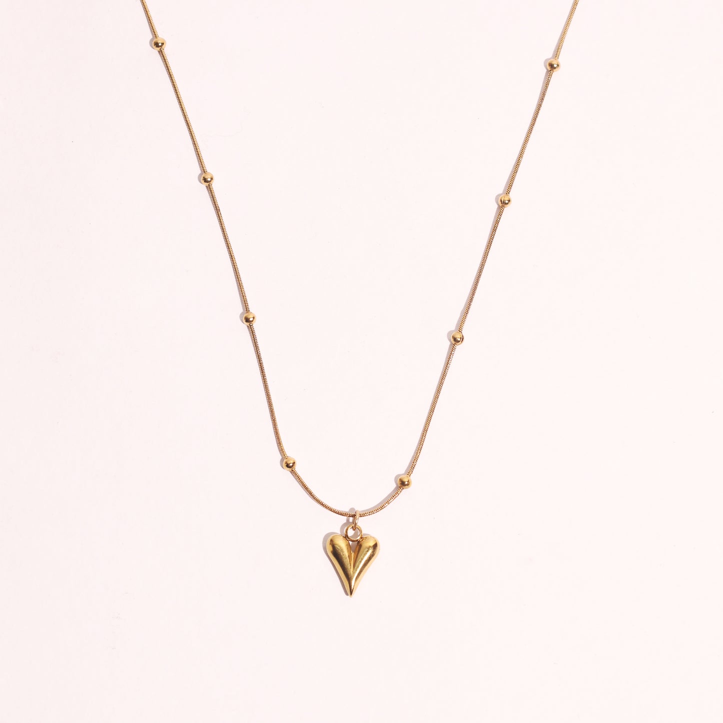Stallae Golden Heart Pendant Necklace