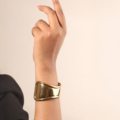 Stallae Sculpted Gold Statement Cuff