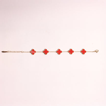 Crimson Clover Charm bracelet