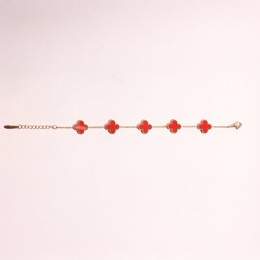 Crimson Clover Charm bracelet