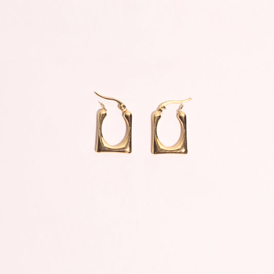 Golden Curve Statement Earrings
