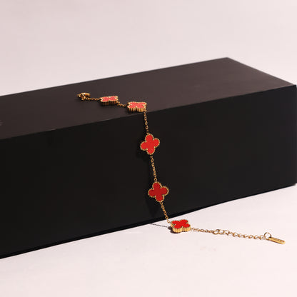 Crimson Clover Charm bracelet