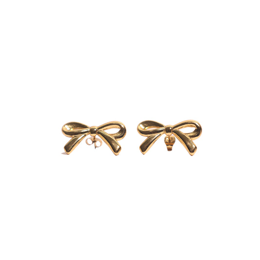 Stallae Golden Bow Knot Earrings