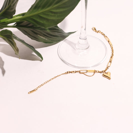 Golden Heart Drape Bracelet