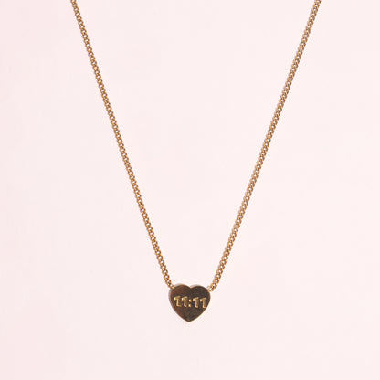Golden 11:11 Heart Necklace