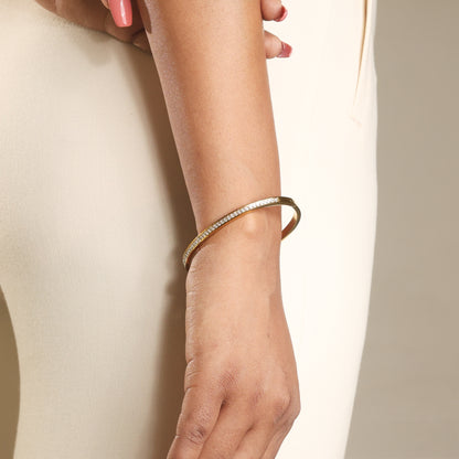 Radiance Line Bangle – Minimalist Sparkle, Timeless Elegance
