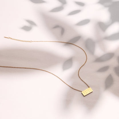 Golden 11:11 Rectangle Pendant Necklace