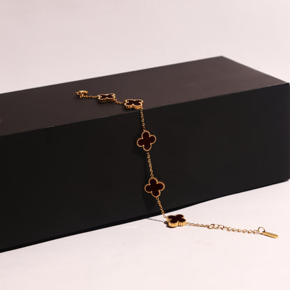 Midnight Clover Chain Bracelet