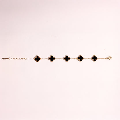 Midnight Clover Chain Bracelet