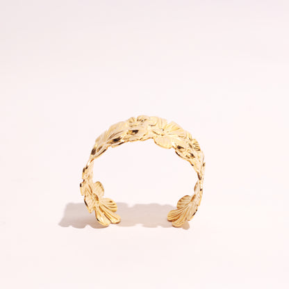 Stallae Floral Gold Cuff Bracelet