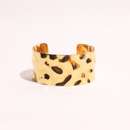 Stallae Hammered Gold Statement Cuff