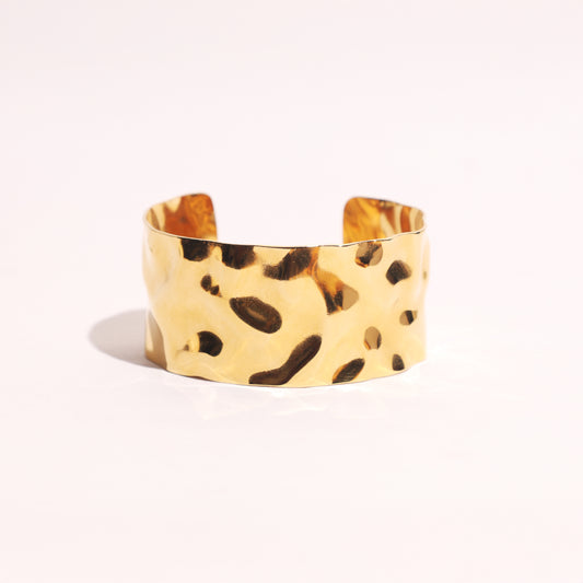 Stallae Hammered Gold Statement Cuff