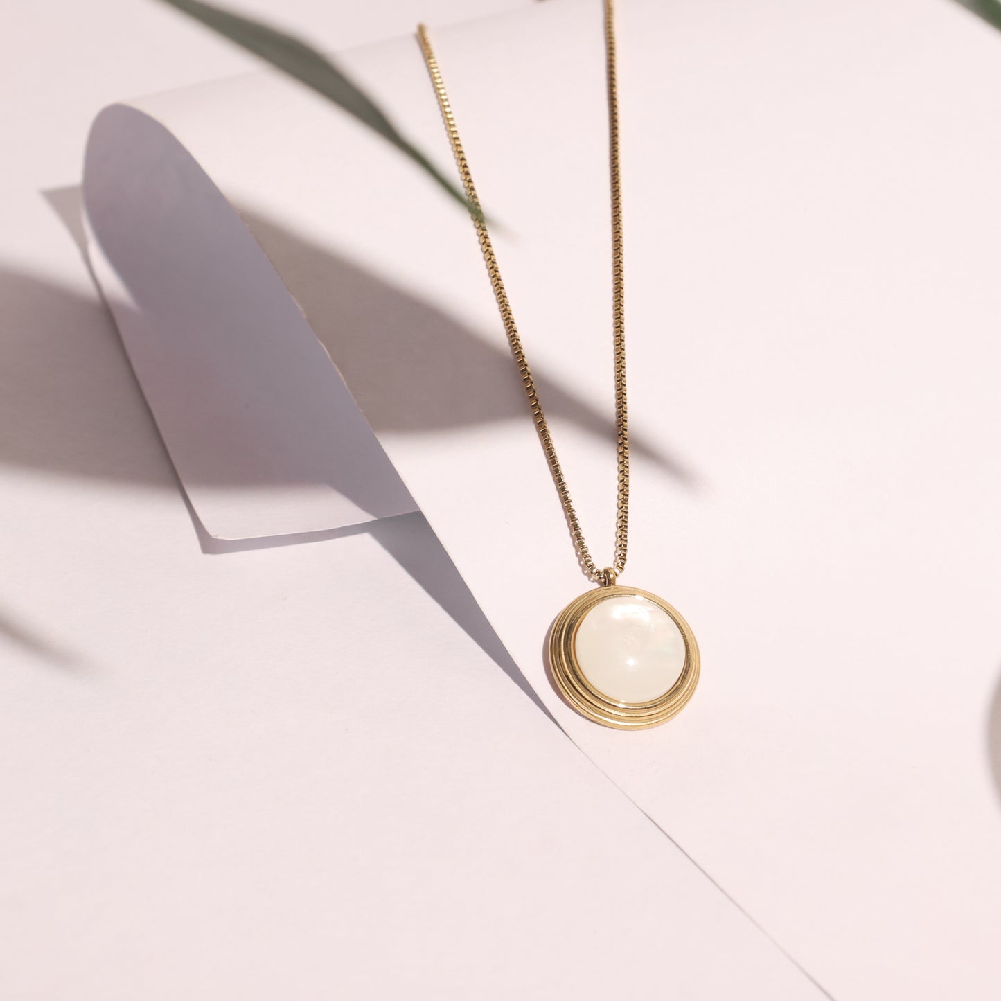 Stallae Golden Halo Mother-of-Pearl Necklace