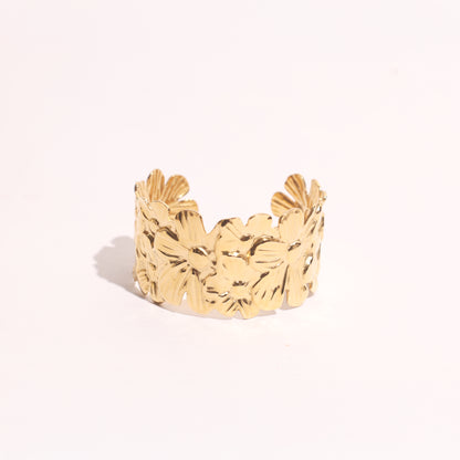 Stallae Floral Gold Cuff Bracelet