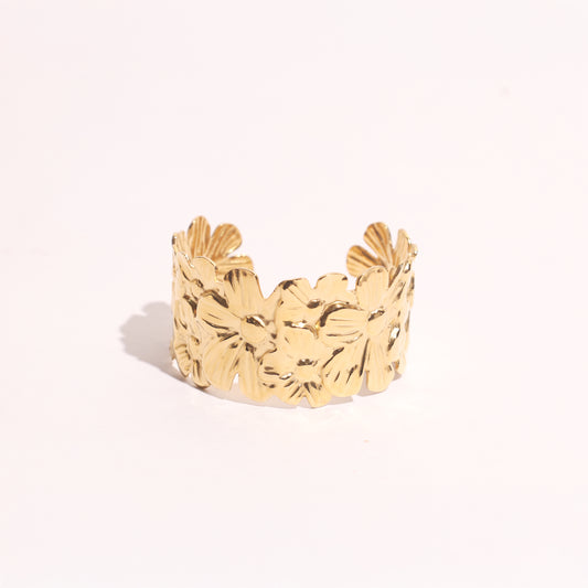 Stallae Floral Gold Cuff Bracelet