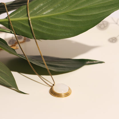 Stallae Golden Halo Mother-of-Pearl Necklace