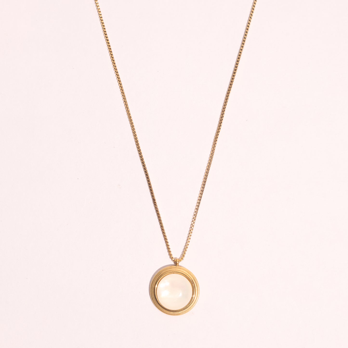 Stallae Golden Halo Mother-of-Pearl Necklace