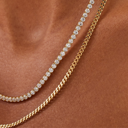 Double layer tennis Necklaces